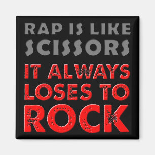 Aimé Rap Contre Rock Ciseaux Papier Magnet Frigo D