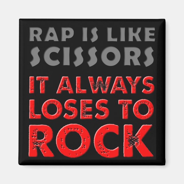 Aimé Rap Contre Rock Ciseaux Papier Magnet Frigo D (Devant)