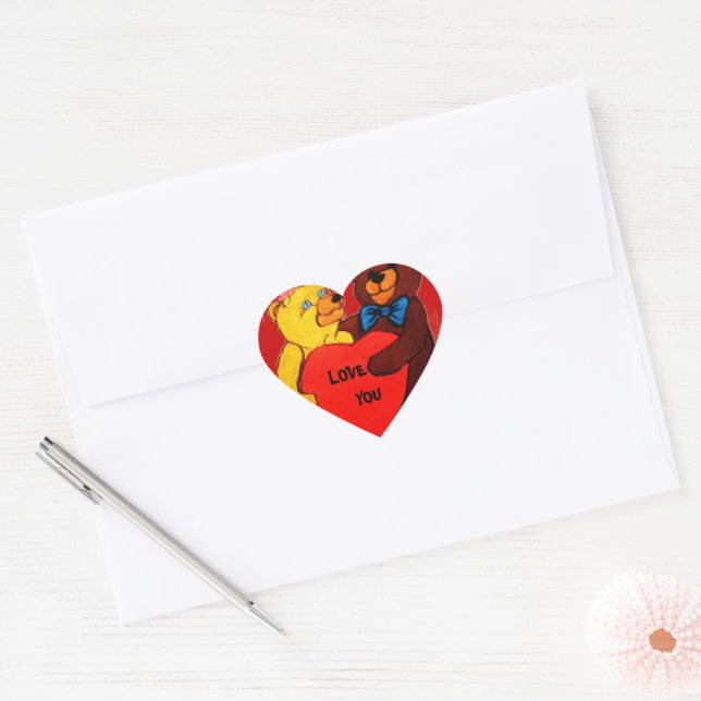 AIME-TU TEDDY OURS autocollants (Enveloppe)