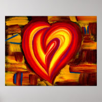 Aimer Abstraite huile de coeur Pastel Poster