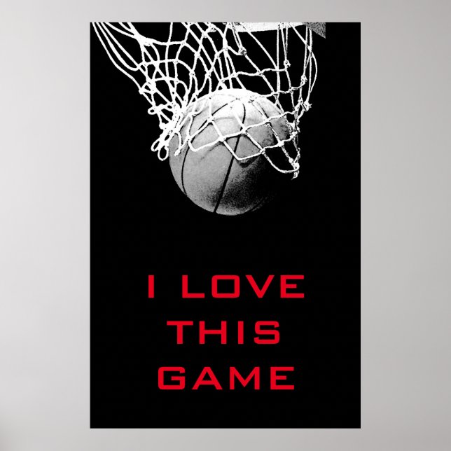 Aimer Ce Jeu Objectifs Atteindre Basketball Poster (Devant)