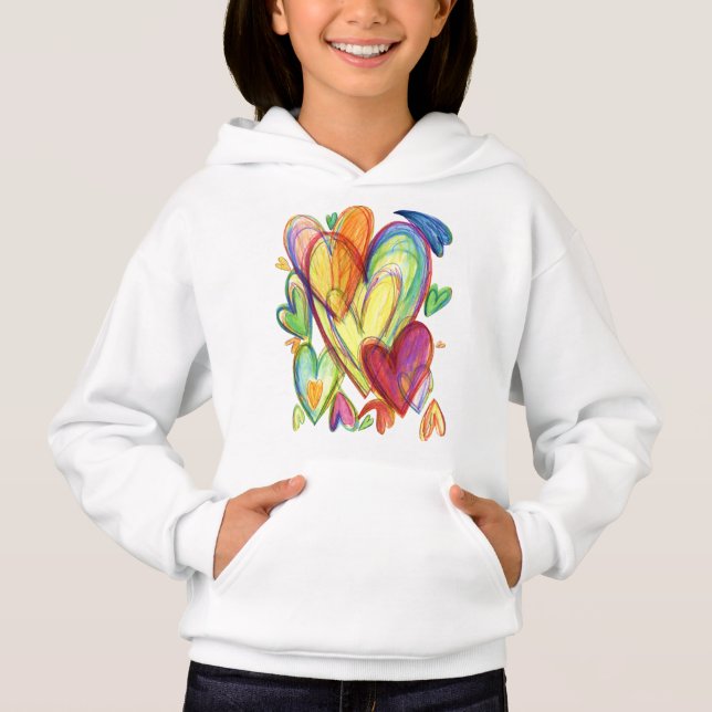 Aimer Coeurs de guérison Art Sweat - shirt à capuc (Devant)