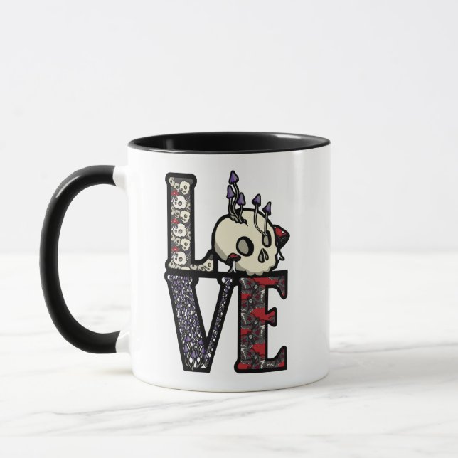 AIMER Crânes et champignons Mug (Gauche)