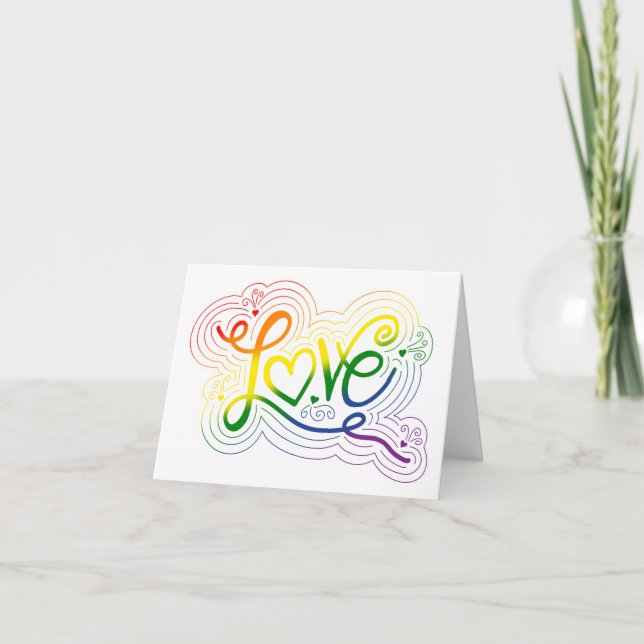 Aimer Doodle LGBTQ+ Pride arc en ciel (Devant)