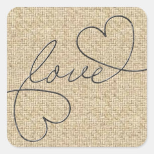 Aimer fil burlap autocollants design