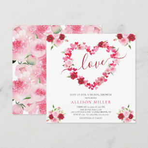 Aimer Floral Heart Invitation de douche nuptiale