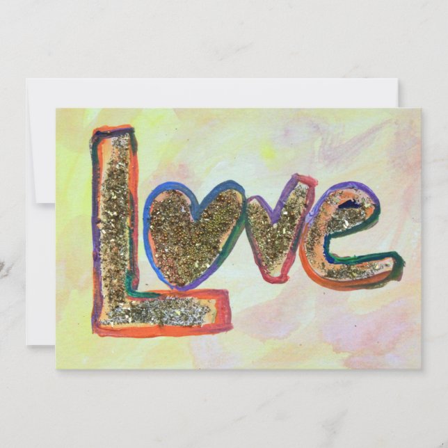 Aimer Golden Pastels Invitations ou Annonces (Devant)