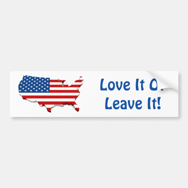 Aimer It America Sur Bumper Sticker Blanc (Devant)