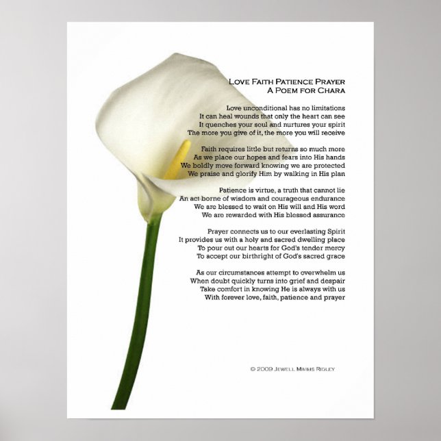 Aimer La Foi Patience Poster de prière (Devant)
