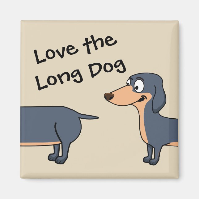 Aimer le chien long - Dachshund 2 pouces Magnet Ca (Devant)