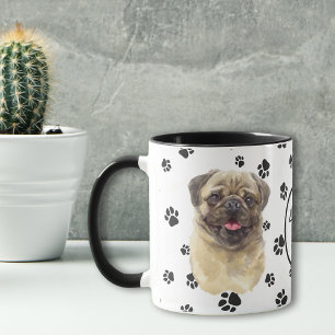Aimer ma Carlin Fête Chien Pawprint Mug