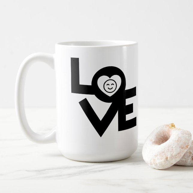 Aimer tasse de café noir 15oz (Avec donut)