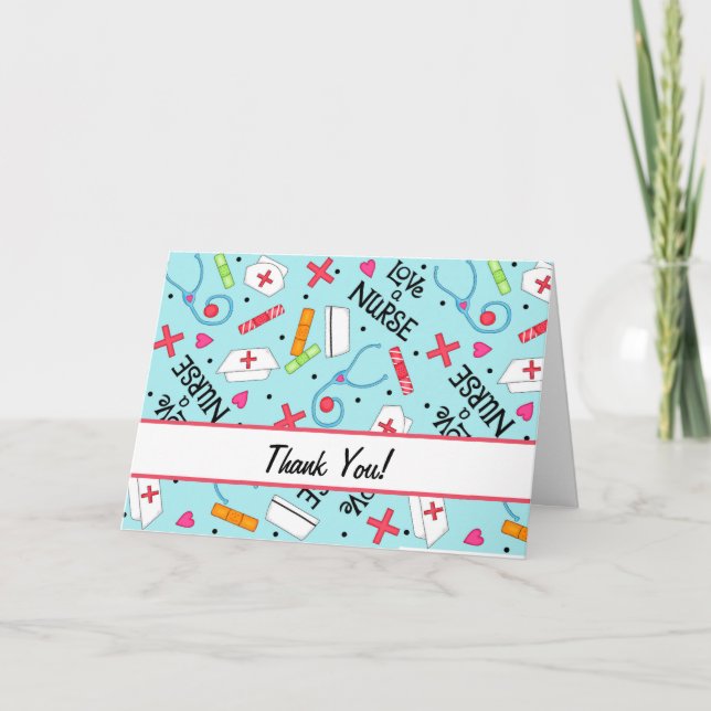 Aimer un Merci infirmière Art Médicale Bleu clair (Devant)