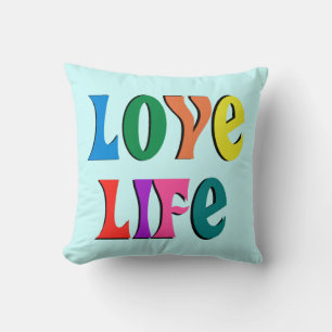 Aimez la vie ! Coussin personnalisé FABRIQUÉ EN AM