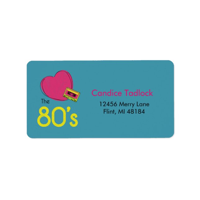 Aimez le Étiquette de adresse des années 80 (Devant)