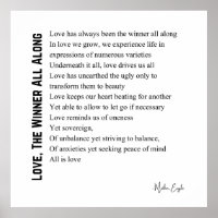 Aimez le gagnant tout au long du poème poster de p