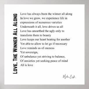 Aimez le gagnant tout au long du poème poster de p