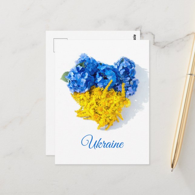 Aimez l'Ukraine. Carte postale Art (Devant/Arrière en situation)
