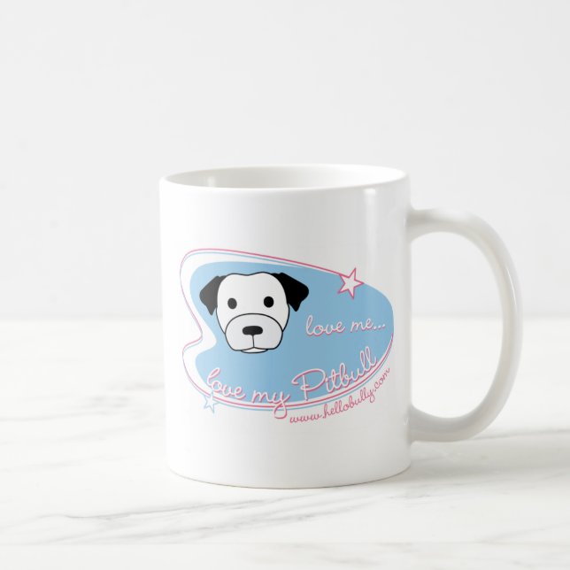 Aimez-moi… amour mon Pitbull ! Tasse de café (Droite)