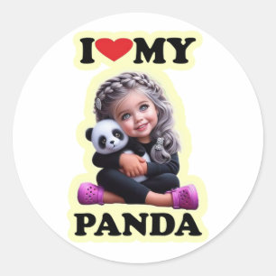 Aimez mon panda Classic Round Stickers