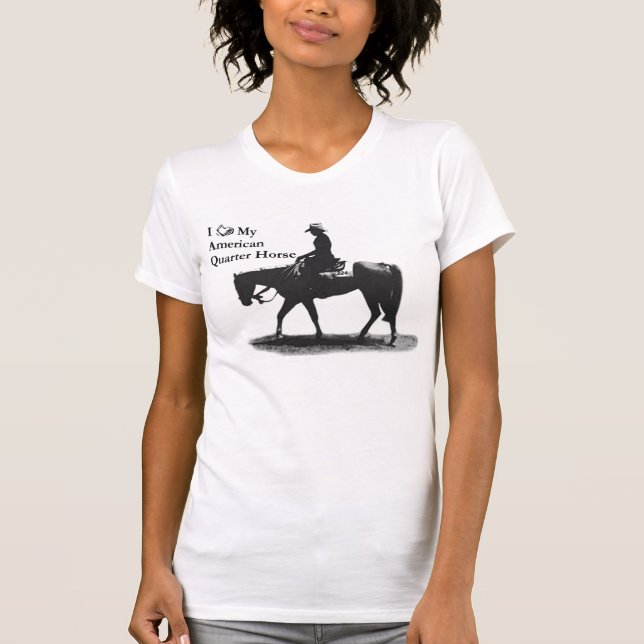 Aimez mon T-shirt quart américain de cheval (Devant)