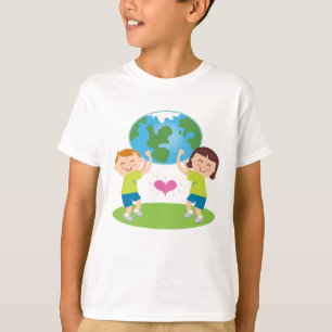Aimez notre T-shirts de la terre pour des enfants
