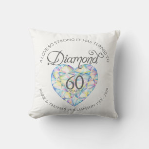 Aimez si fort 60e anniversaire diamant coussin