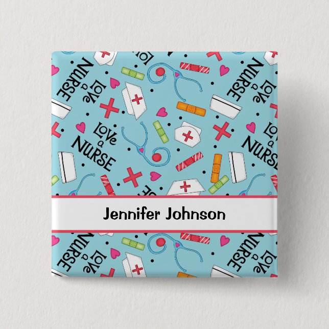 Aimez un badge nominatif de bleu de turquoise (Devant)