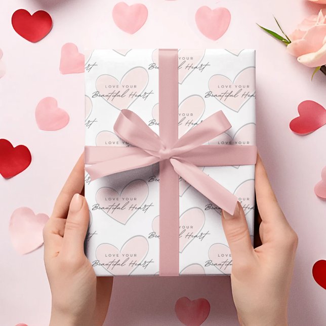 Aimez Votre Beau Ensemble De Papier Enveloppant Le (Thank someone special with these, "Love your beautiful heart" wrapping paper sheets! )