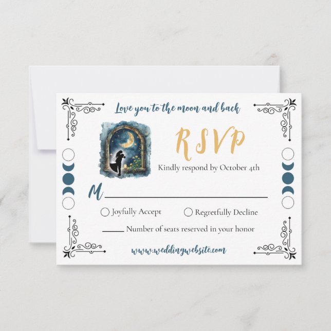 Aimez-vous à la carte RSVP de mariage céleste de l (Devant)