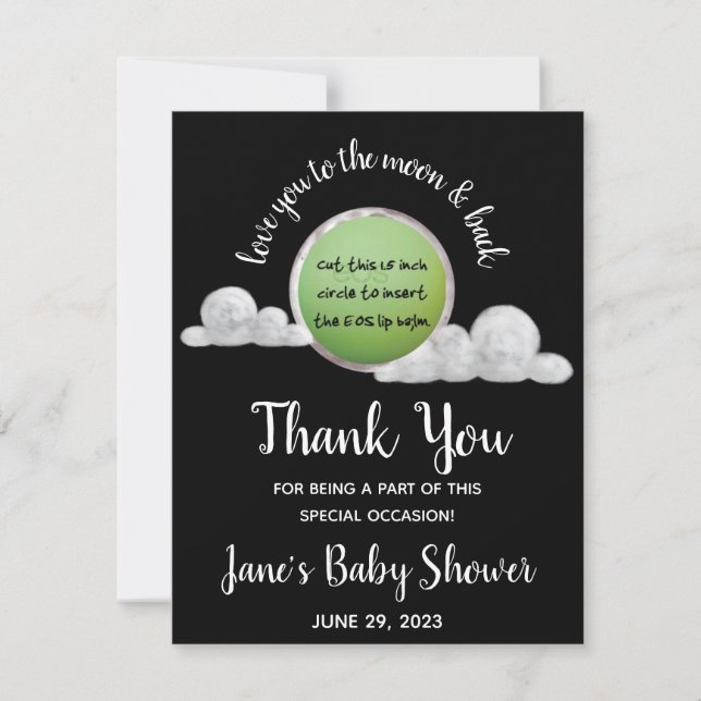 Aimez-vous à la Lune! Baby shower EOS Balm Favor (Devant)