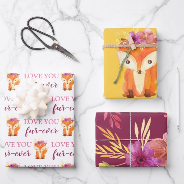Aimez-vous Fur-Ever Fox Envelopper feuilles de pap (Recto)