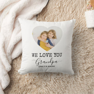 Aimez-vous grand-père   Photo du coeur Coussin per