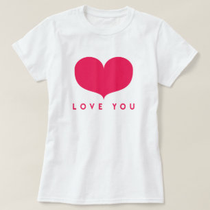 Aimez-vous grand T-shirt rose de coeur de