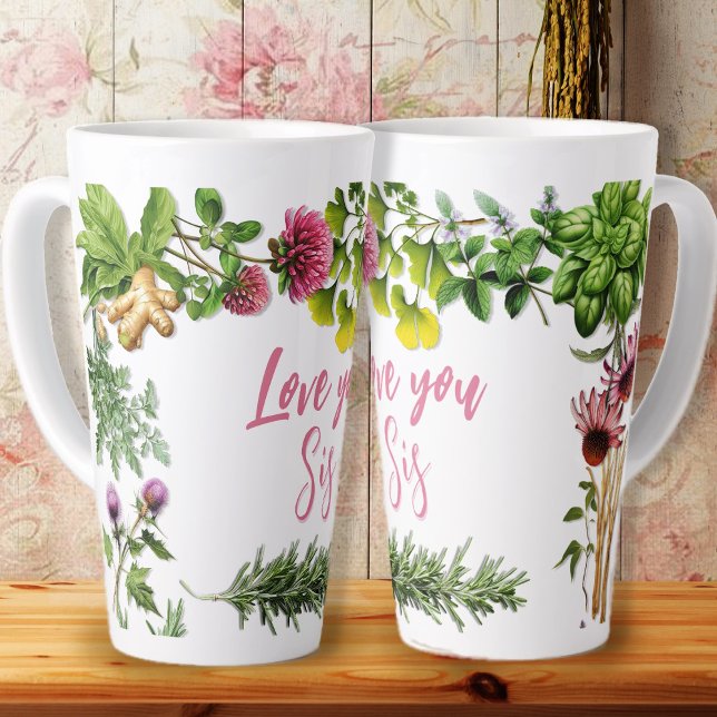 Aimez-vous Mug Latte Personnalisée Avec Herbes (Créateur téléchargé)