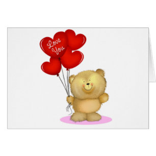Aimez-vous ours de nounours tenant des ballons de