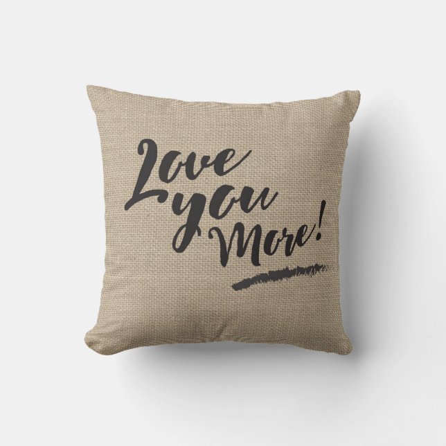 AIMEZ-VOUS PLUS de coussin de toile de regard avec (Recto)