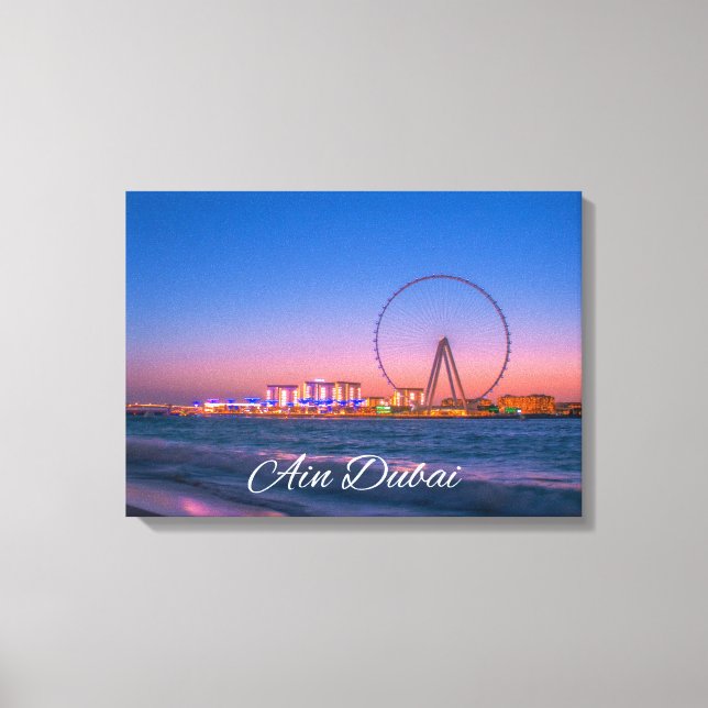Ain Dubaï Observation Roue En Toile De Nuit Art (Recto)