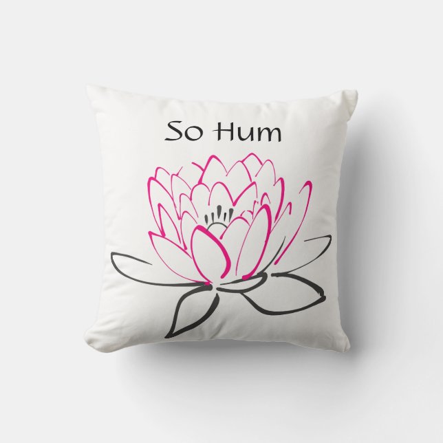 Ainsi coussin noir rose de Lotus de bourdonnement (Recto)