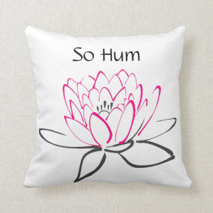 Ainsi coussin noir rose de Lotus de bourdonnement