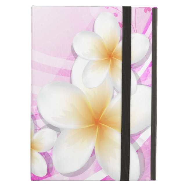 Air Coque ipad d'iCase de Powis de fleurs roses et (Devant fermé)