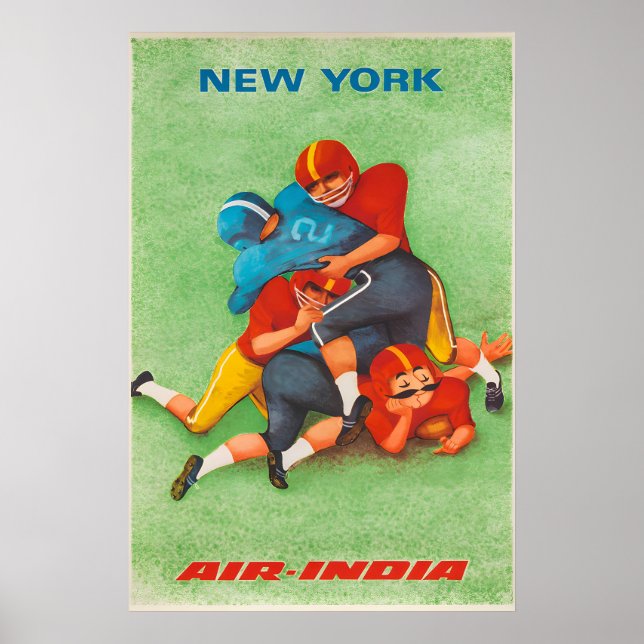 Air India - New York - Affiches de voyage imprimée (Devant)