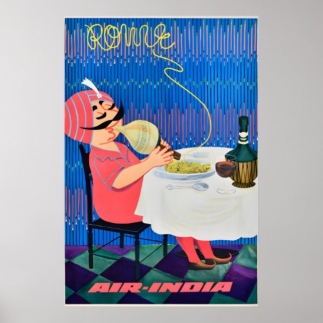 Air India - Rome - Affiches de voyage imprimées (Devant)