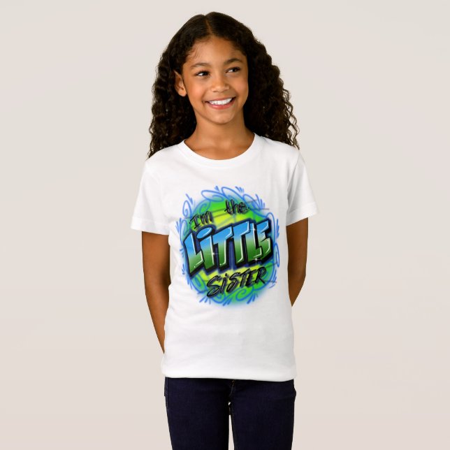 Airbrush Je suis la petite soeur design T-Shirt (Devant entier)