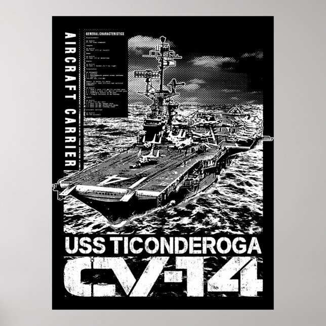Aircraft carrier Ticonderoga Poster Poster (Devant)