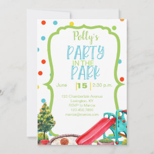 Aire de jeux Anniversaire Fête Invitation Parc En