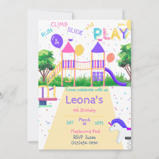 Aire de jeux Invitation d'anniversaire