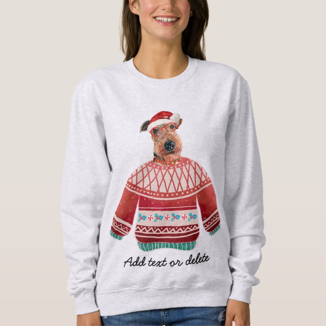 Airedale Chien moche Noël Chien maman Sweatshirt (Devant)