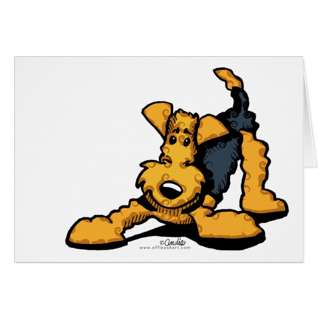 Airedale en jeu (Devant Horizontal)