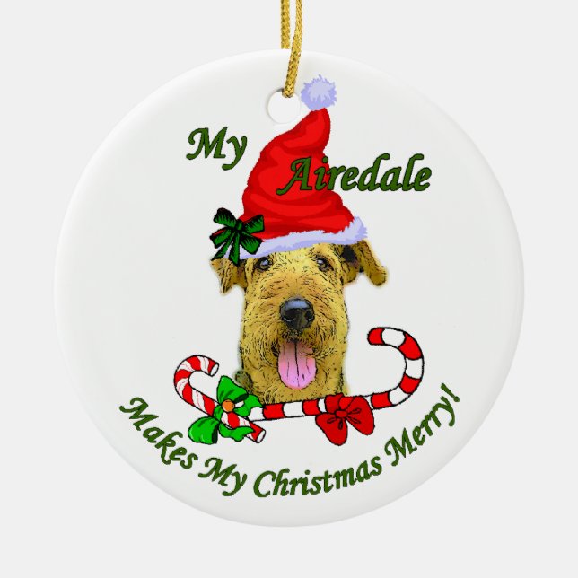 Airedale Terrier Cadeaux de Noël Ornement (Devant)